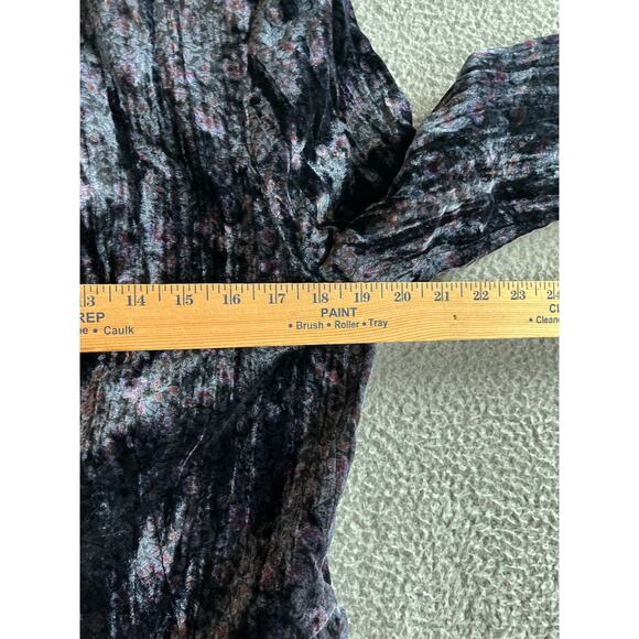 Lucky Brand Jacket 10 Medium Velour Open Floral Long Sleeve Black Classic Career - Picture 11 of 14